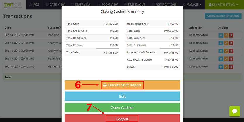 Closing Cash Register (3 of 3)