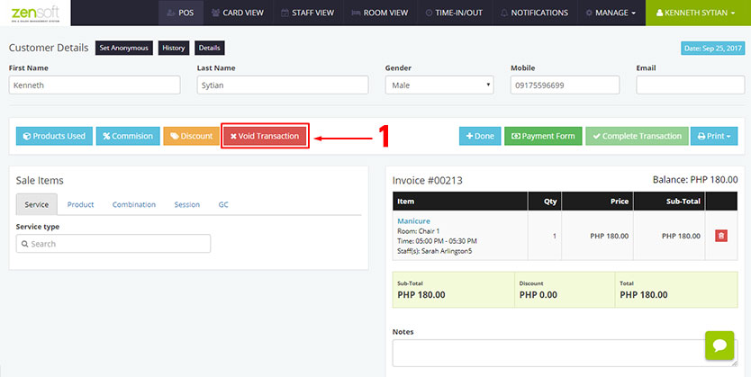 Voiding Transactions (2 of 4)