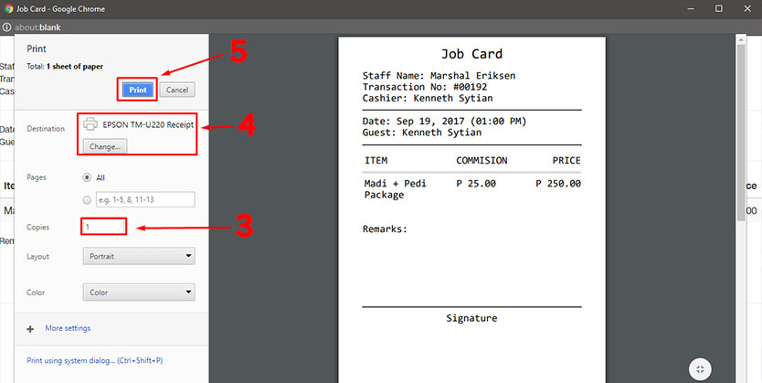 Print Receipts And Job Card10